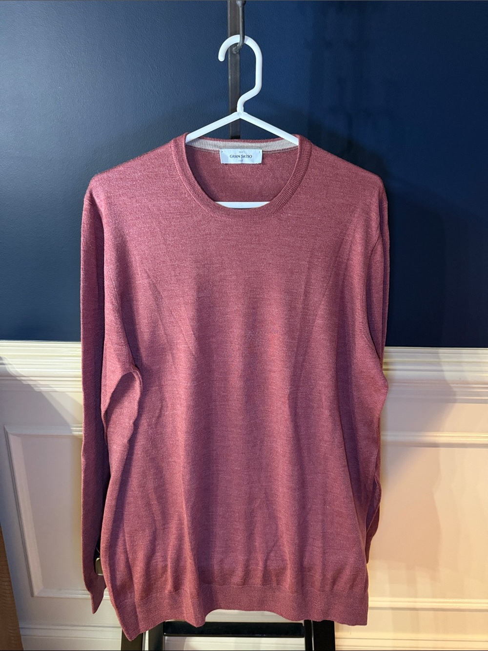Gran Sasso Men's Crewneck Sweater in Muted Red